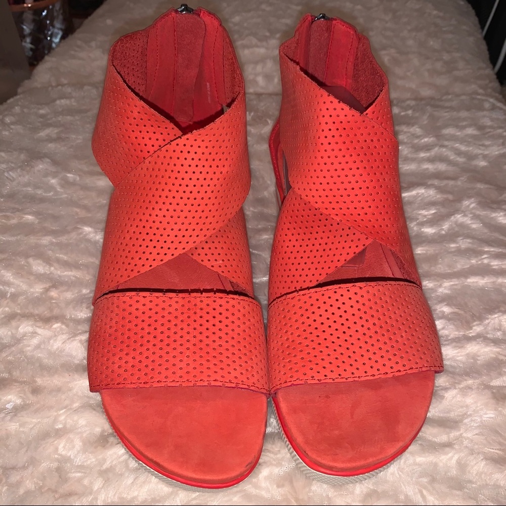 Orange/red platform shoes